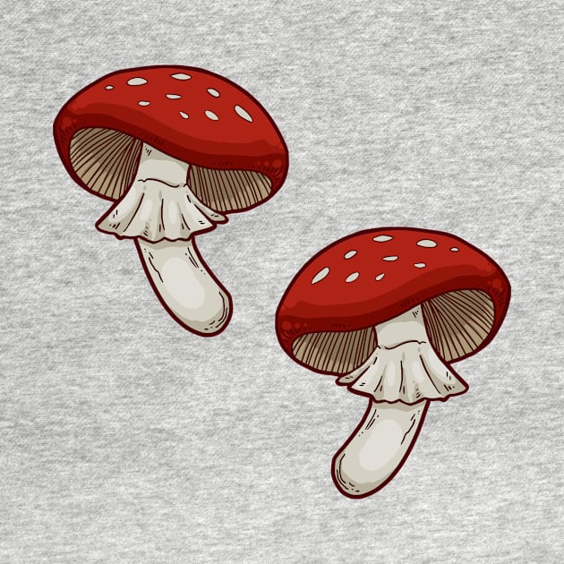 Toadstool Mushroom Fungi Repeating Pattern by alinabeska